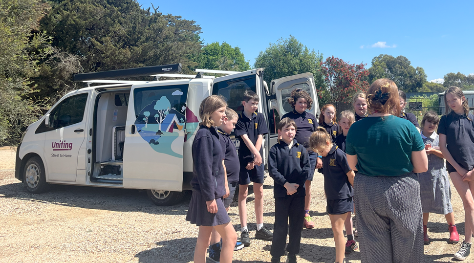 Uniting 'Street to Home' van at Woady Yaloak School